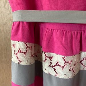 Esley Pink and Grey Summer Dress sz Medium